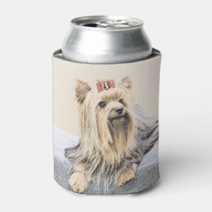 Yorkshire Terrier Painting - Cute Original Dog Art Can Cooler