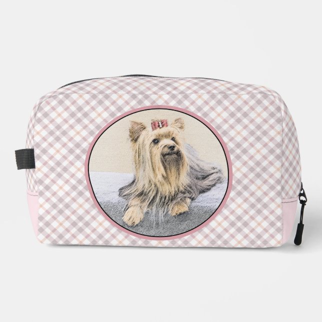 Yorkshire Terrier Painting Cute Original Dog Art Dopp Kit (Front)