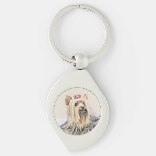 Yorkshire Terrier Painting - Cute Original Dog Art Key Ring