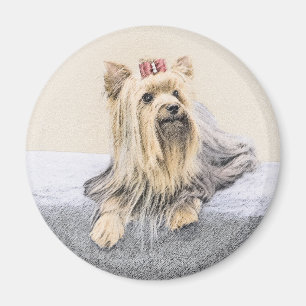 Yorkshire Terrier Painting - Cute Original Dog Art Magnet