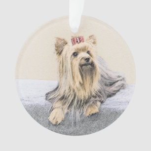 Yorkshire Terrier Painting - Cute Original Dog Art Ornament