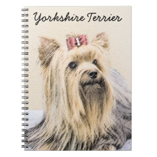 Yorkshire Terrier Painting - Cute Original Dog Art Spiral Notebook