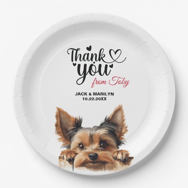 Yorkshire Terrier Paper Plate (Front)