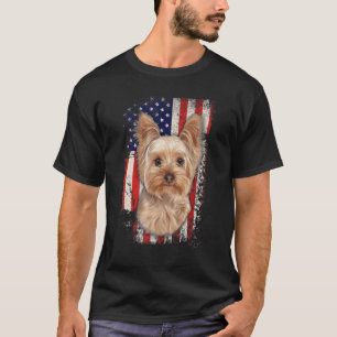 Yorkshire Terrier Patriotic American Flag Dog 4th T-Shirt