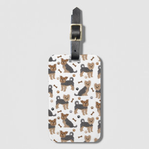 Yorkshire Terrier Paws and Bones Yorkie Dog Luggage Tag