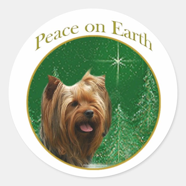Yorkshire Terrier Peace Classic Round Sticker (Front)