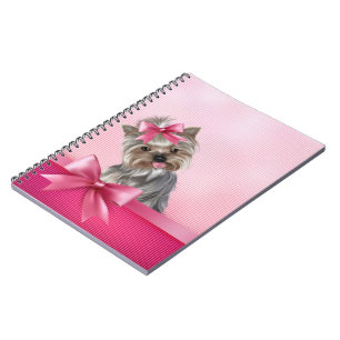 Yorkshire Terrier Pink Princess Yorkie Puppy Dog Spiral Notebook