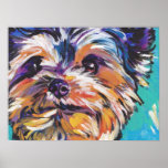 Yorkshire Terrier Pop Art Poster Print<br><div class="desc">Here's a wonderful,  bright,  fun,  tribute to your best friend and favourite breed- the Yorkie  from an original painting by Lea</div>