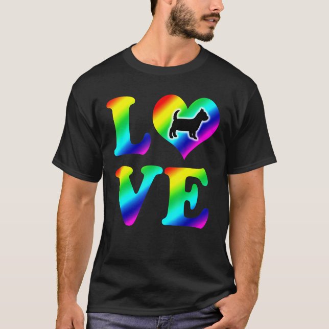 Yorkshire Terrier Pride Rainbow Love T-Shirt (Front)
