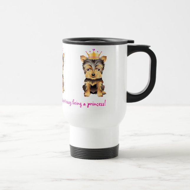 Yorkshire Terrier Princess Dog Coffe Travel Mug (Right)
