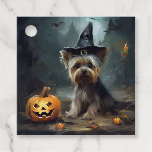 Yorkshire Terrier Pumpkins Halloween Scary  Favour Tags