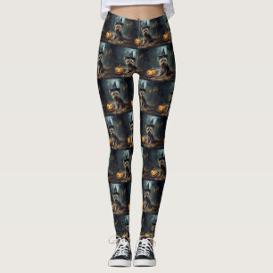 Yorkshire Terrier Pumpkins Halloween Scary Leggings