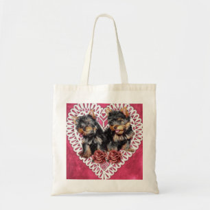 Yorkshire Terrier Puppies Valentines Tote Bag
