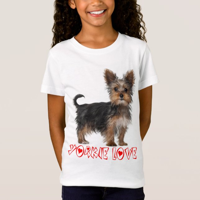 Yorkshire Terrier Puppy Dog Girls Tee Shirt (Front)