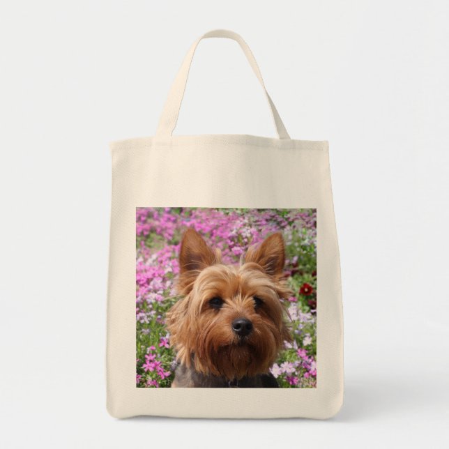Yorkshire Terrier  Puppy Dog Grocery Totebag Tote Bag (Front)