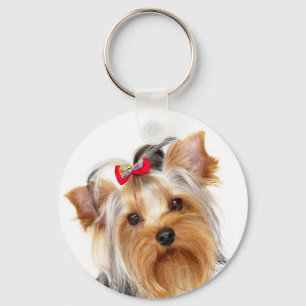 Yorkshire Terrier Puppy Dog Portrait Keychain