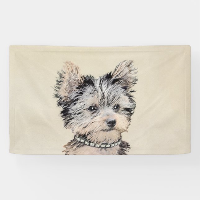 Yorkshire Terrier Puppy Painting Original Dog Art Banner (Horizontal)