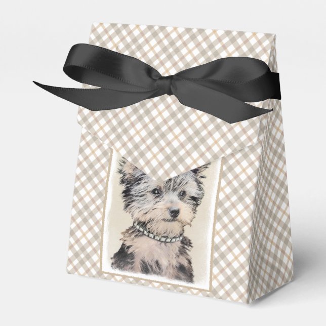 Yorkshire Terrier Puppy Painting Original Dog Art Favour Box (Front Side)