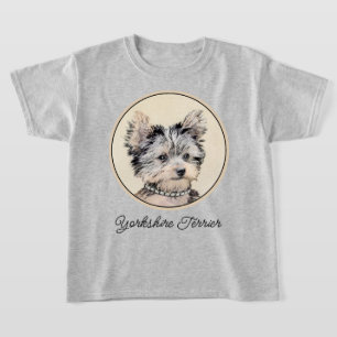 Yorkshire Terrier Puppy Painting Original Dog Art T-Shirt