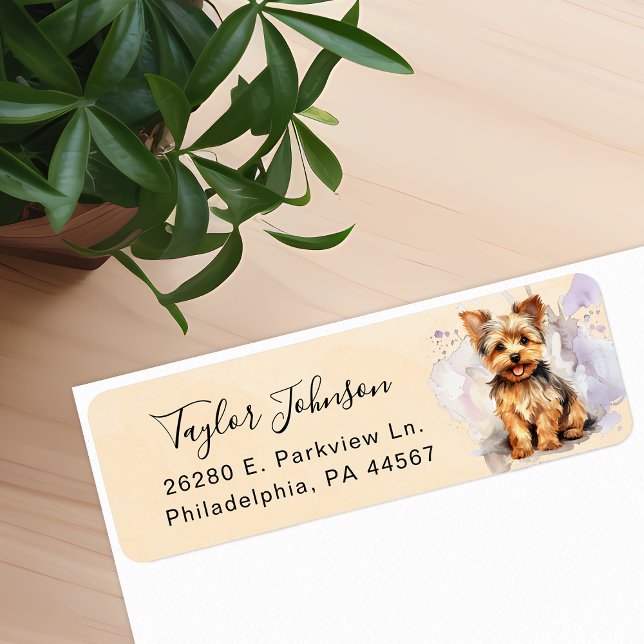 Yorkshire Terrier Return Address Label (Creator Uploaded)