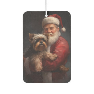 Yorkshire Terrier Santa Claus Festive Christmas Car Air Freshener