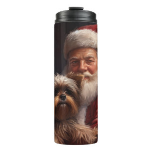 Yorkshire Terrier Santa Claus Festive Christmas Thermal Tumbler