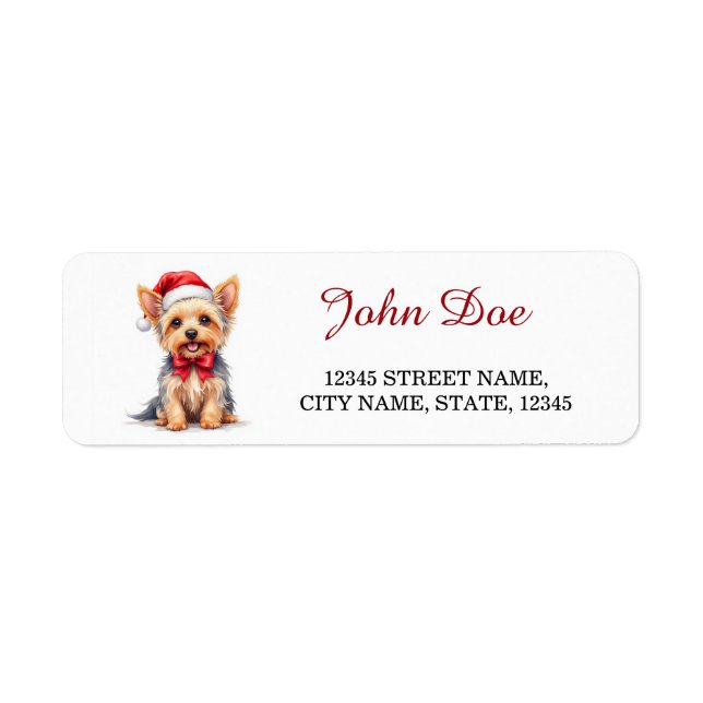 Yorkshire Terrier Santa Hat Christmas Return (Front)