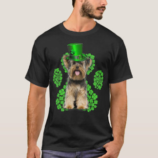 Yorkshire Terrier Shamrock Paw Clovers St Patrick' T-Shirt