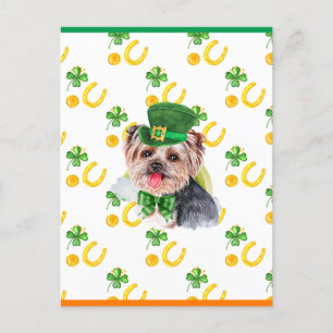 Yorkshire Terrier Shamrock St. Patricks Day Holiday Postcard