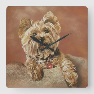 Yorkshire Terrier Square Wall Clock