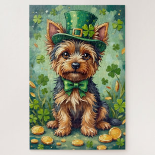 Yorkshire Terrier St Patrick’s Day Cute Lucky Dog Jigsaw Puzzle