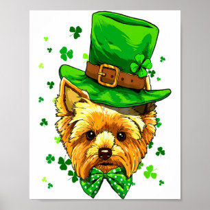 Yorkshire Terrier St Patricks Day Leprechaun Sham Poster