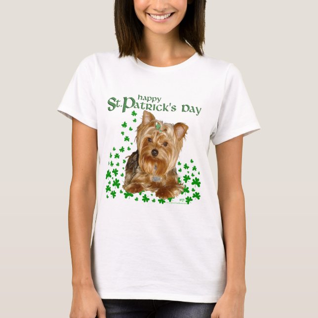 Yorkshire Terrier St Patricks Day T-Shirt (Front)