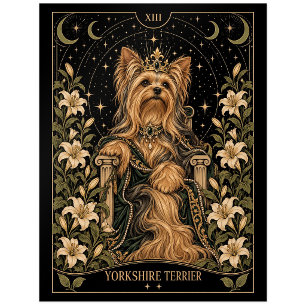 Yorkshire Terrier, Starlit Tarot Art Postcard