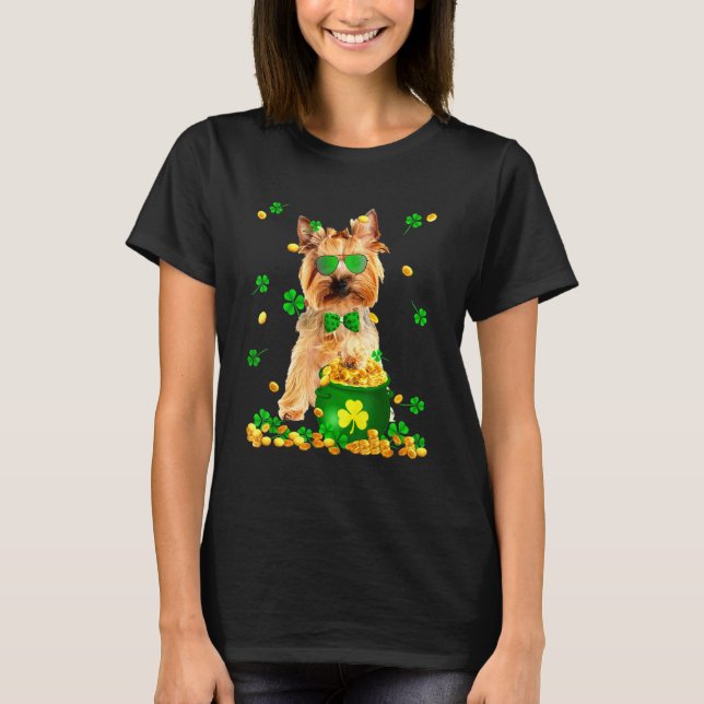 Yorkshire Terrier Stpatricks Day Dog Dad Dog Mum T-Shirt (Front)