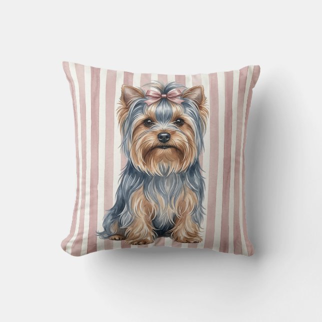 Yorkshire Terrier Throw Pillow Design (Front)