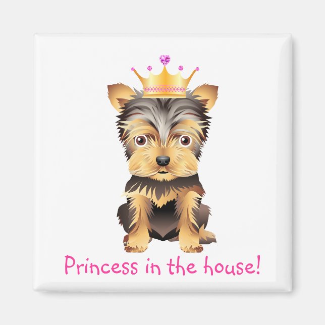 Yorkshire Terrier Toy Dog Princess Gift Magnet (Front)