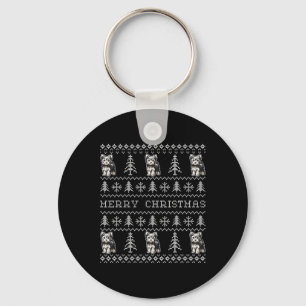 Yorkshire Terrier Ugly Christmas Sweater Funny Dog Key Ring
