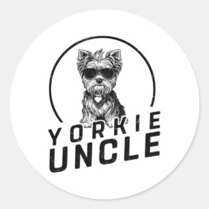 Yorkshire Terrier Uncle Gifts Funny Dog Owners Gra Classic Round Sticker