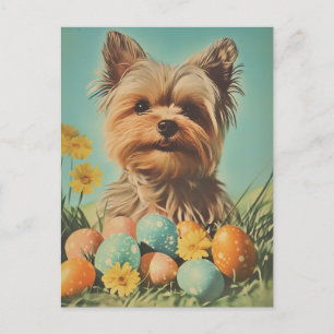 Yorkshire Terrier Vintage Easter Postcard