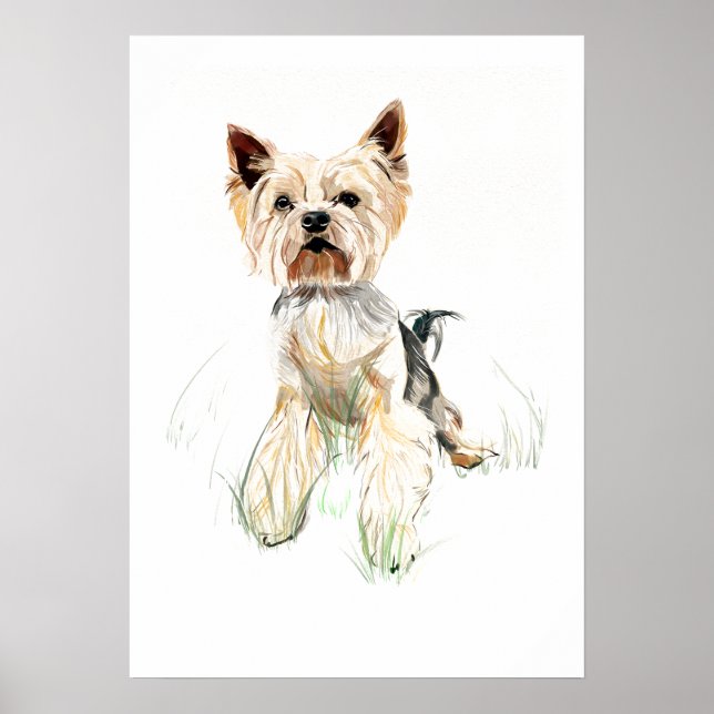 Yorkshire Terrier Wall Art Poster – Watercolor  (Front)