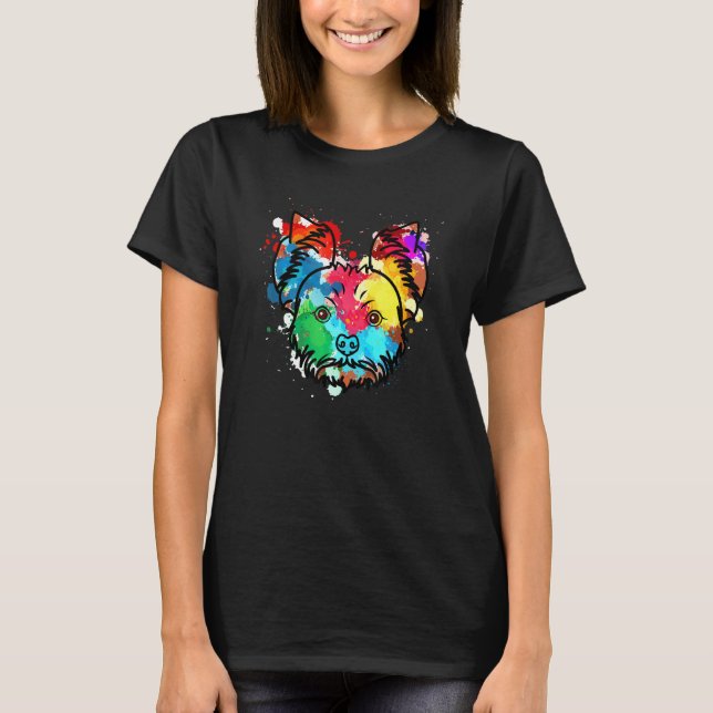Yorkshire Terrier Water Colour Yorkie Dog Pain T-Shirt (Front)