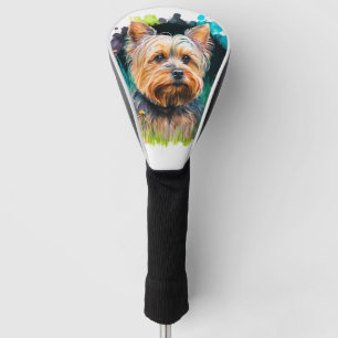 Yorkshire Terrier Watercolor Golf Head Cover