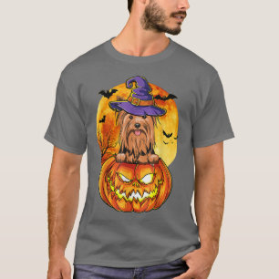 Yorkshire Terrier Witch Pumpkin Halloween Dog Love T-Shirt