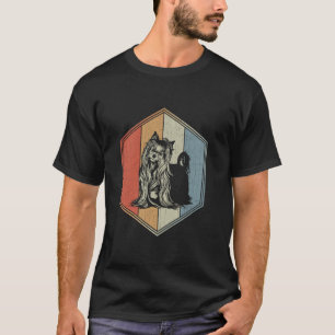 Yorkshire Terrier With Distressed Design Retro Dog T-Shirt