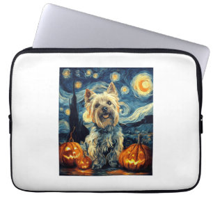 Yorkshire terrier Yorkie Dog of van gogh starry ni Laptop Sleeve