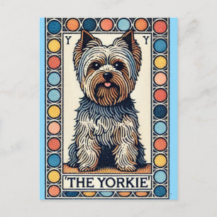 yorkshire terrier yorkie holiday postcard