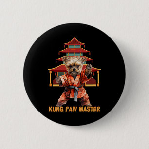 Yorkshire Terrier Yorkie Karate Martial Arts Funny 6 Cm Round Badge