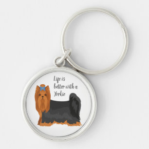 Yorkshire terrier. Yorkie Key keychain. Any coat c Ring