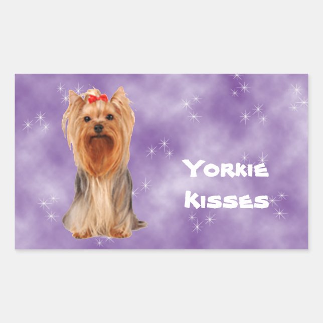 Yorkshire Terrier - Yorkie Kisses Rectangular Sticker (Front)